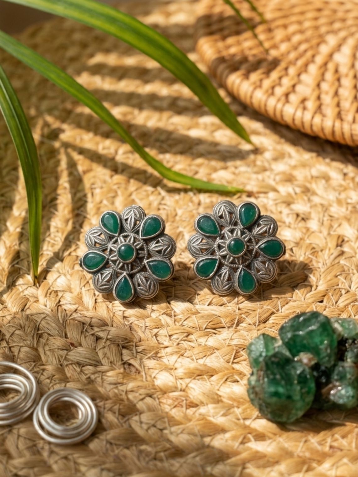 Bloom Floral Oxidised Earrings - Chowkhat Lifestyle
