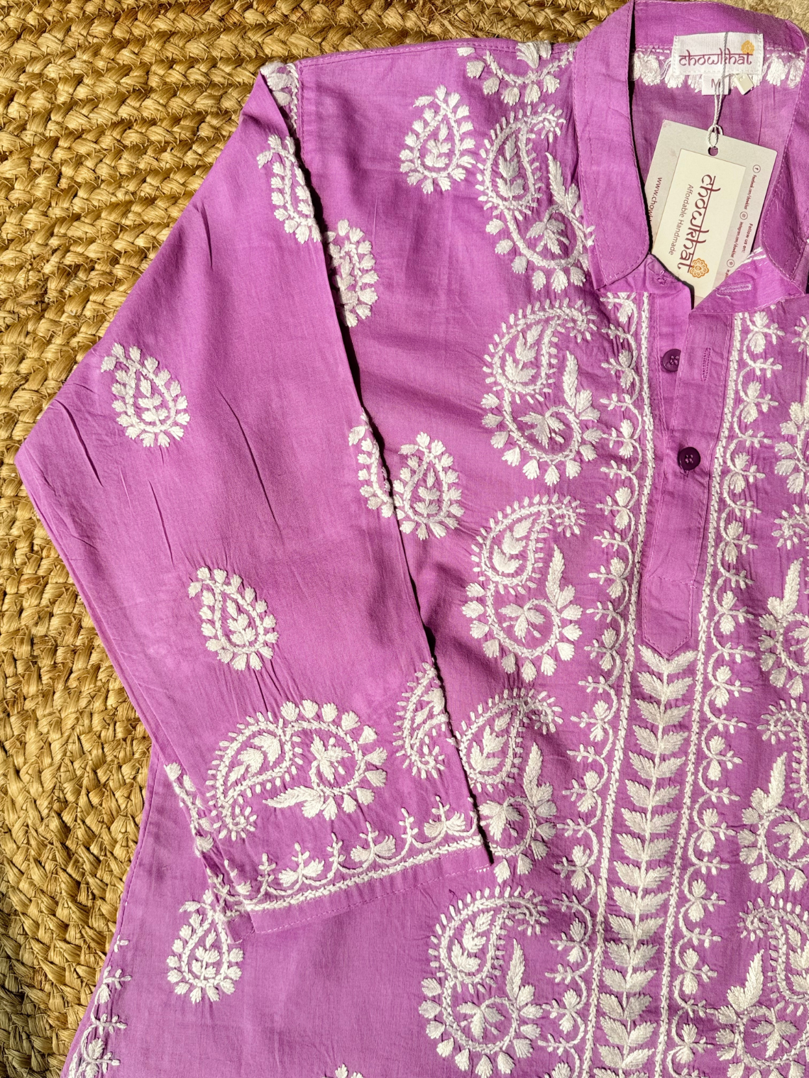 Anvi Cotton Short Straight Chikankari Kurti