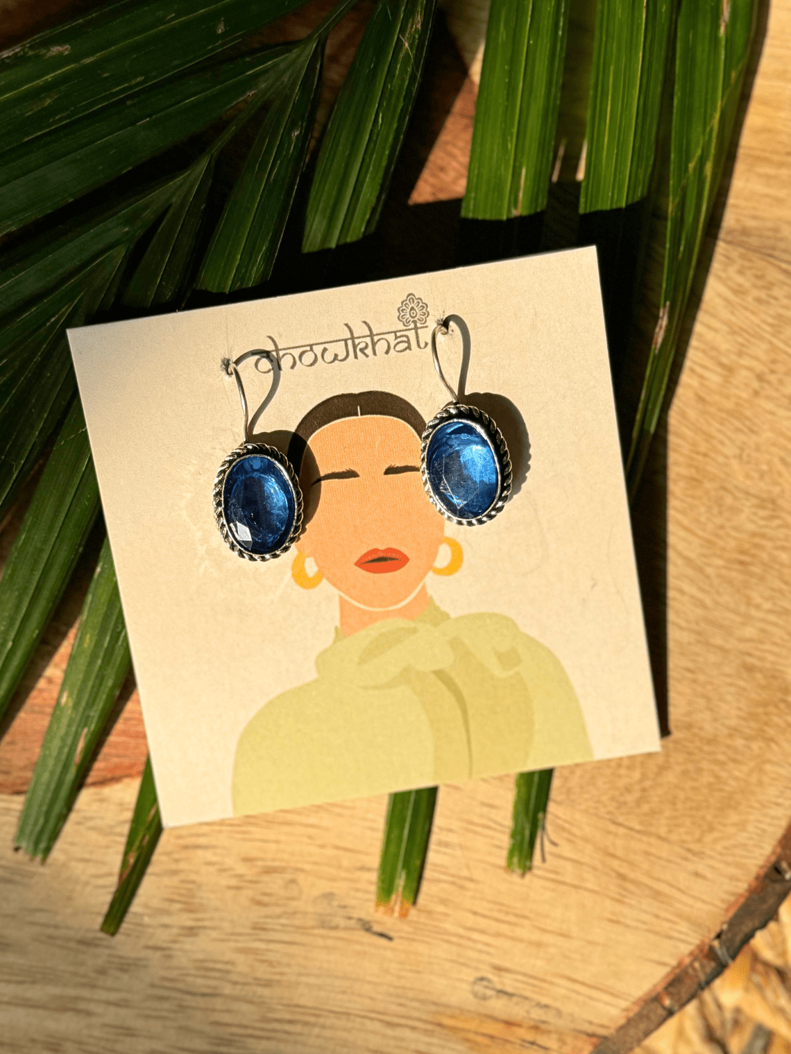 Hanging German Silver Stone Earrings - Chowkhat Lifestyle