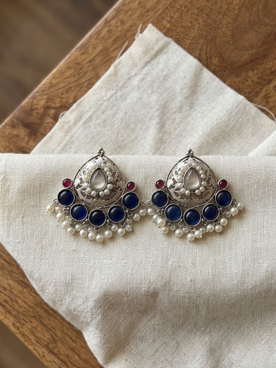 Royal Pearl Oxidised Earrings - Chowkhat Lifestyle