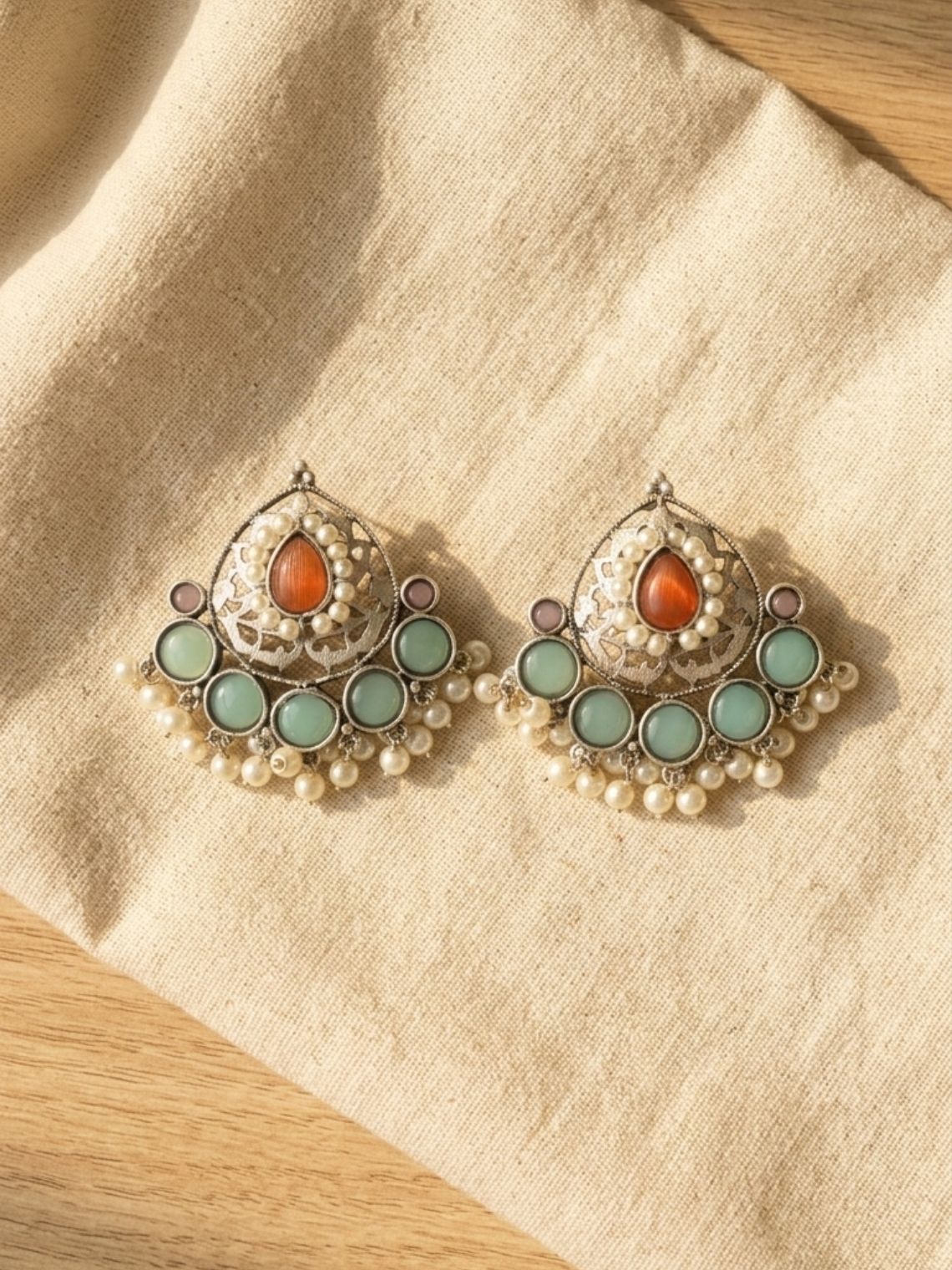 Royal Pearl Oxidised Earrings - Chowkhat Lifestyle