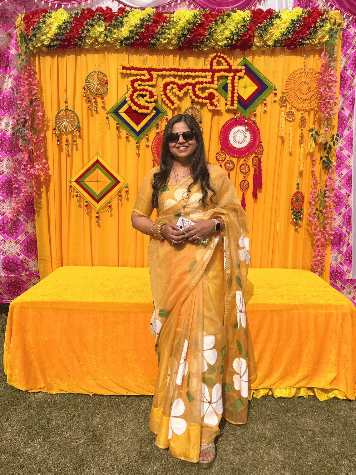 Meraki Hand Painted Organza Saree - Chowkhat Lifestyle