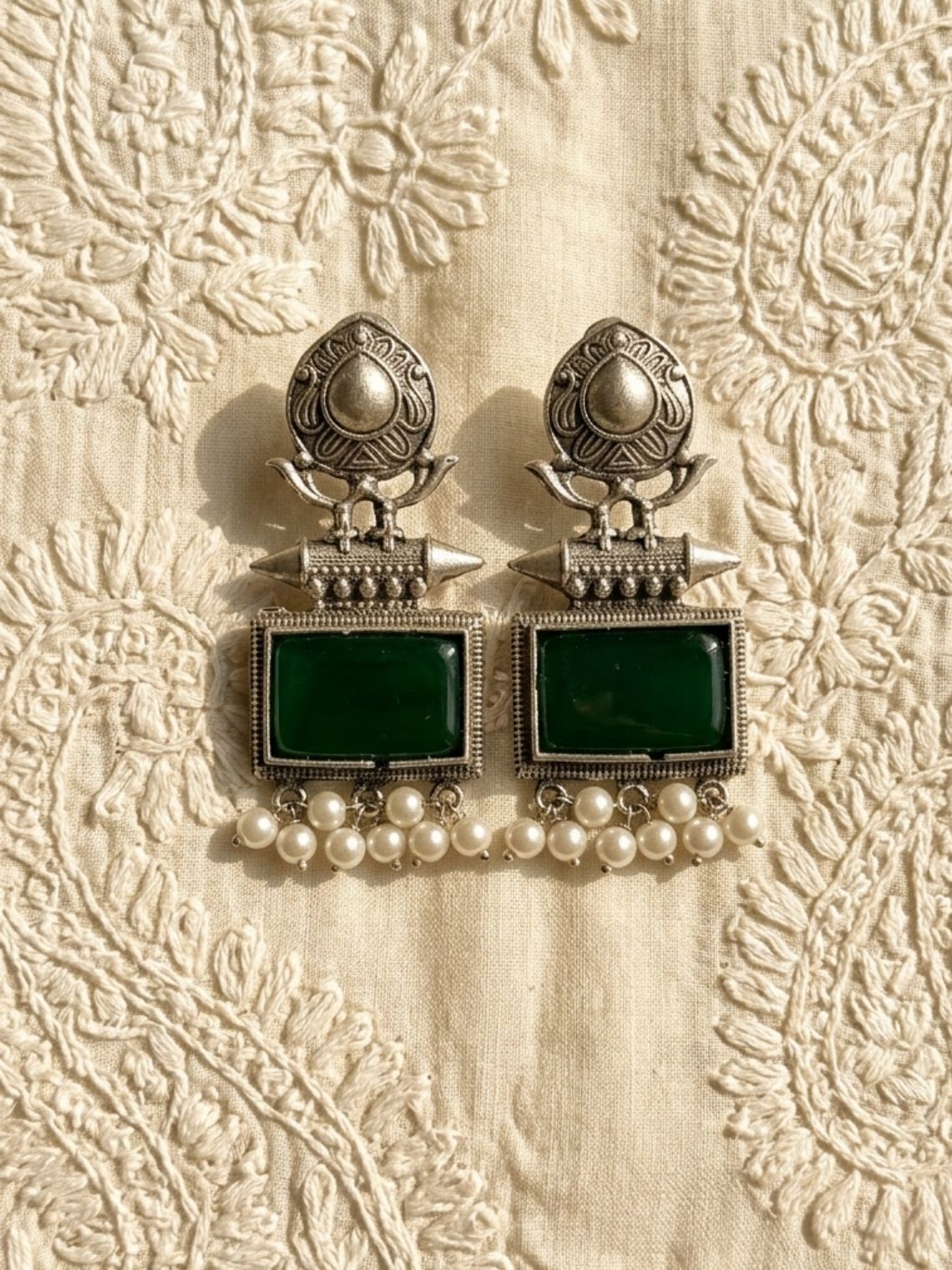 Vintage German Silver Earrings - Chowkhat Lifestyle
