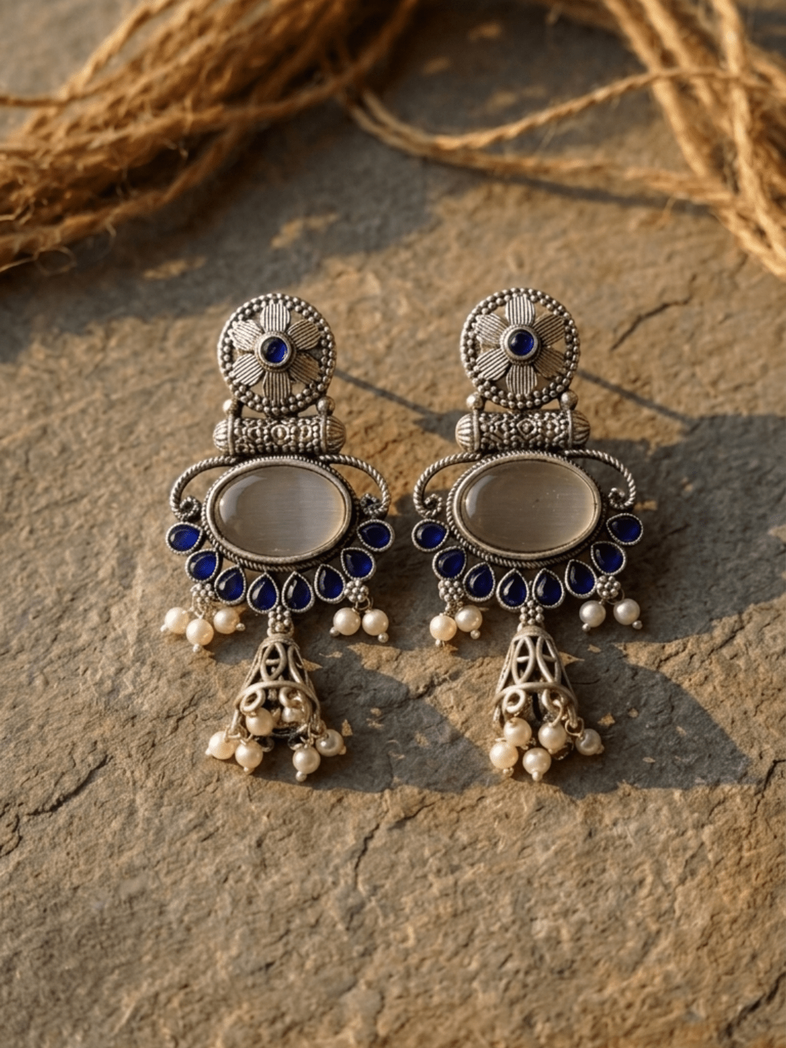 Saaz Oxidised German silver Earrings - Chowkhat Lifestyle