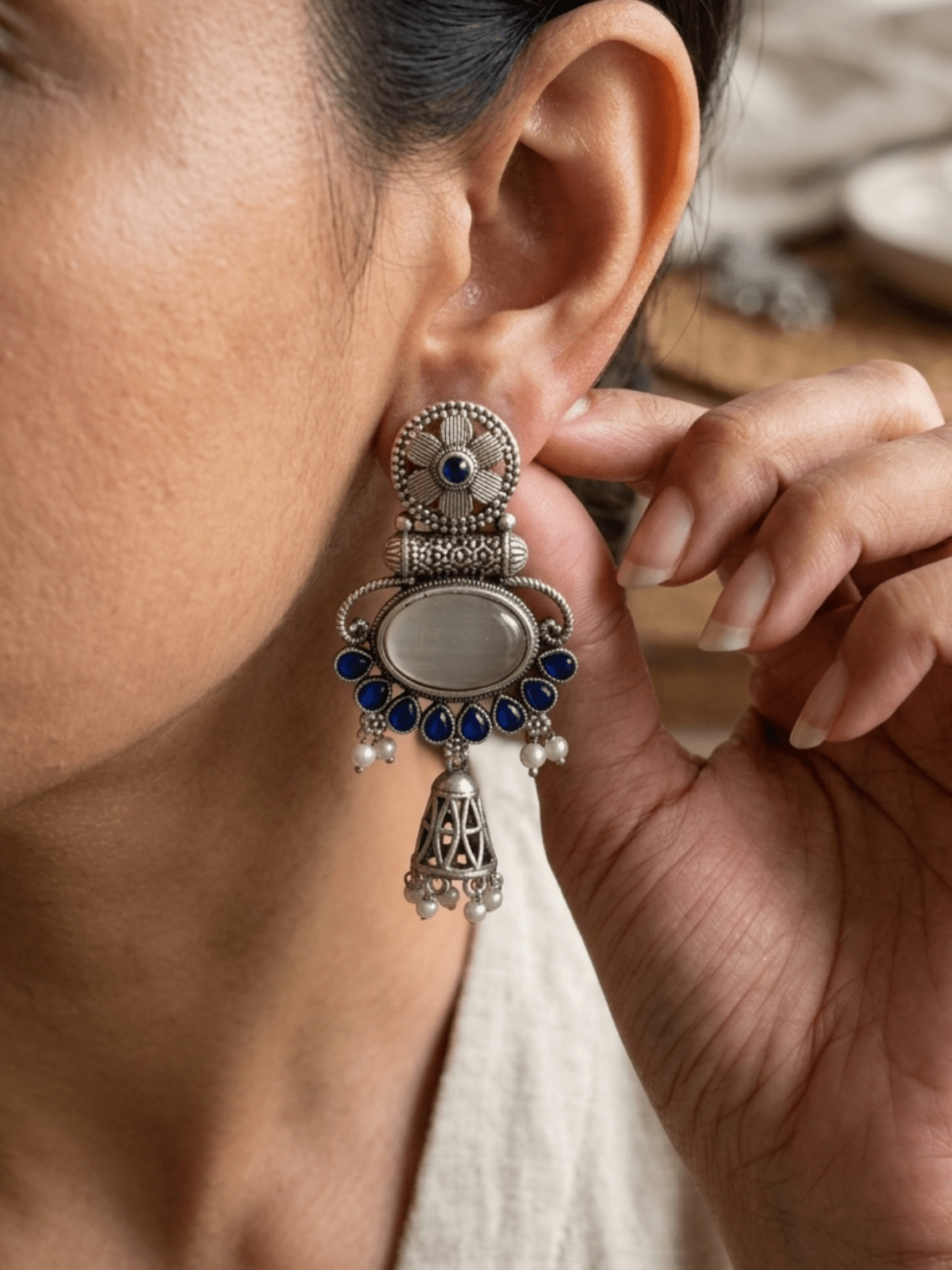 Saaz Oxidised German silver Earrings - Chowkhat Lifestyle