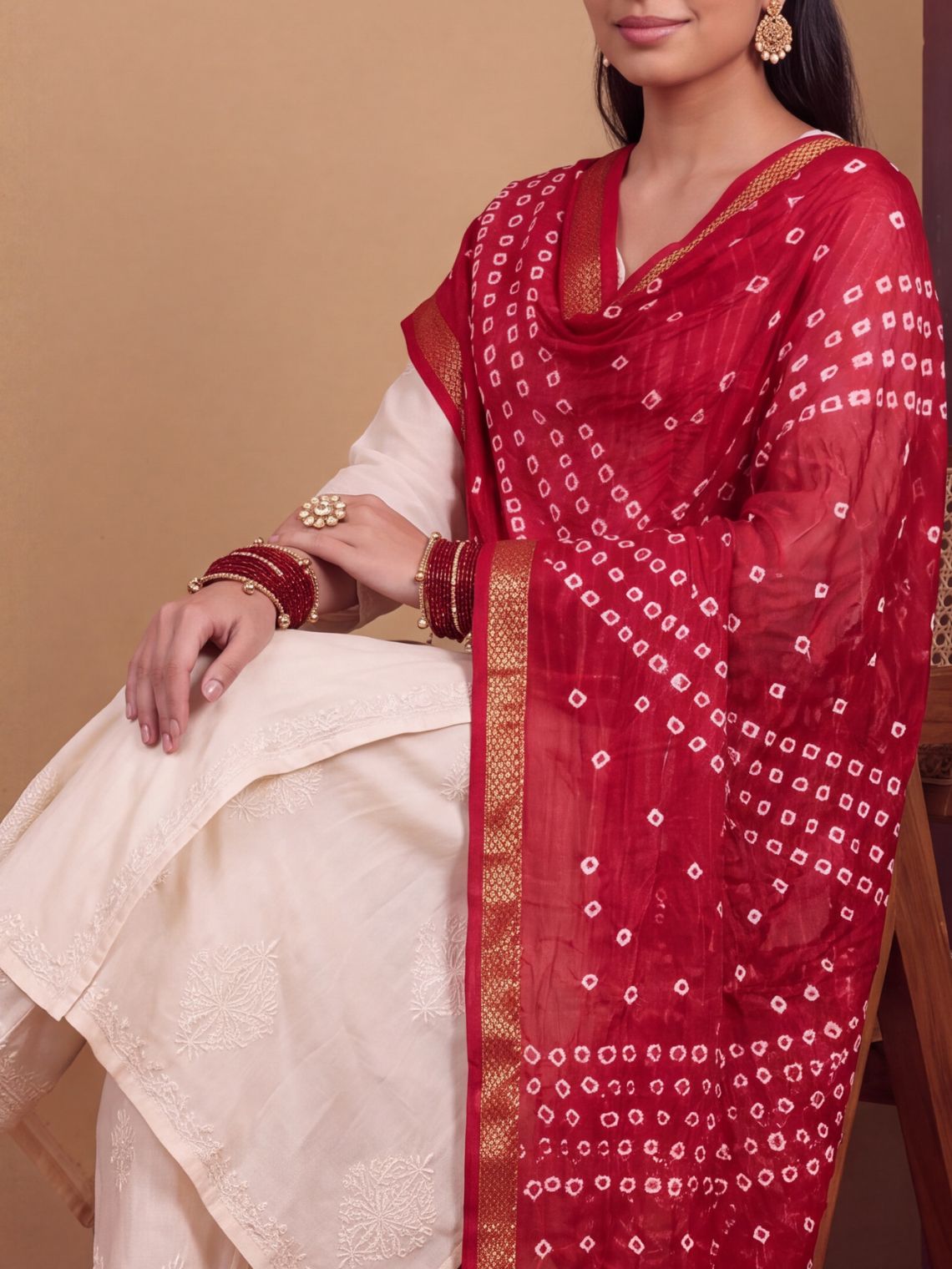 Vibha Bandhani Tapeta Dupatta - Chowkhat Lifestyle