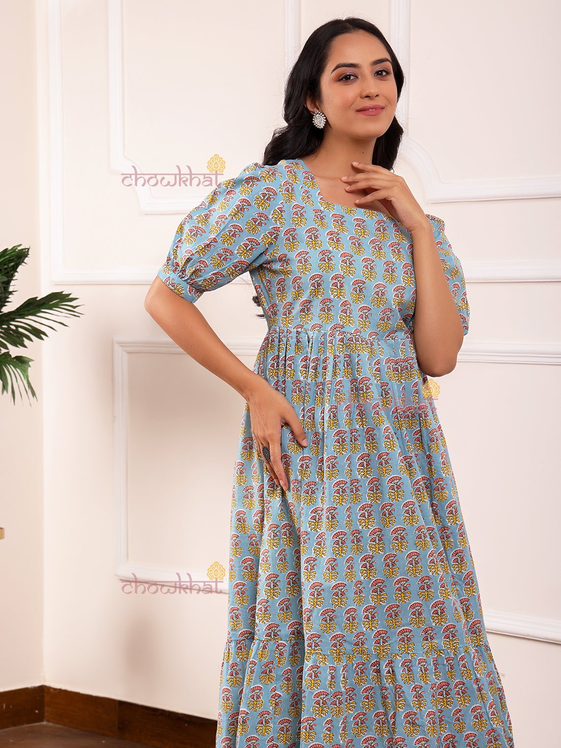 Leher Hand Printed Cotton Dress - Chowkhat Lifestyle
