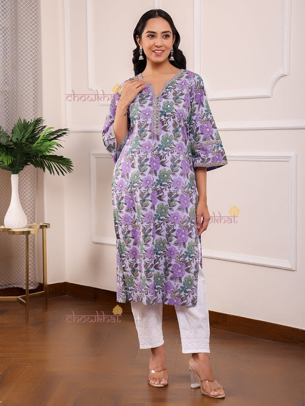 Anam Hand Printed Kurti with Sequence Work - Chowkhat Lifestyle