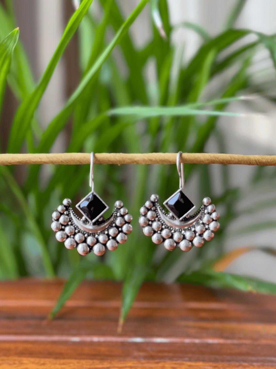 German Silver Handcrafted Drop Earrings - Chowkhat Lifestyle