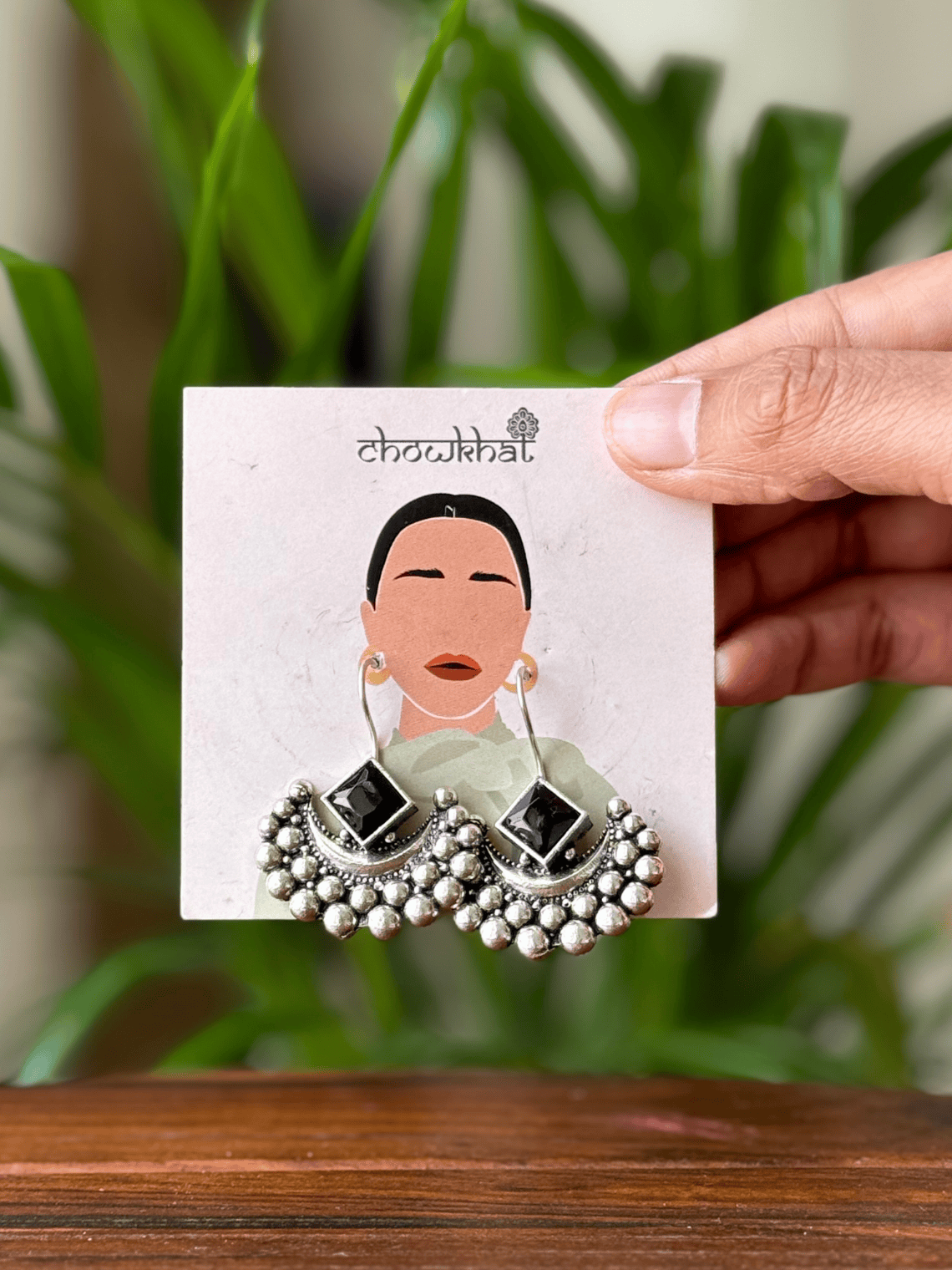 German Silver Handcrafted Drop Earrings - Chowkhat Lifestyle