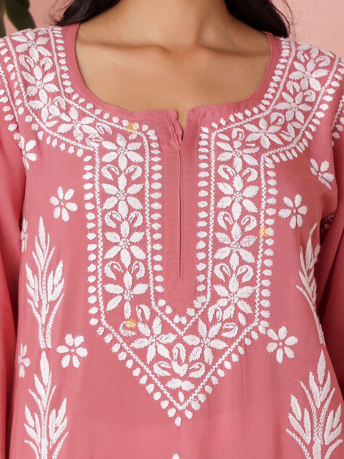 Fiza Premium Modal Straight Chikankari Kurti - Chowkhat Lifestyle