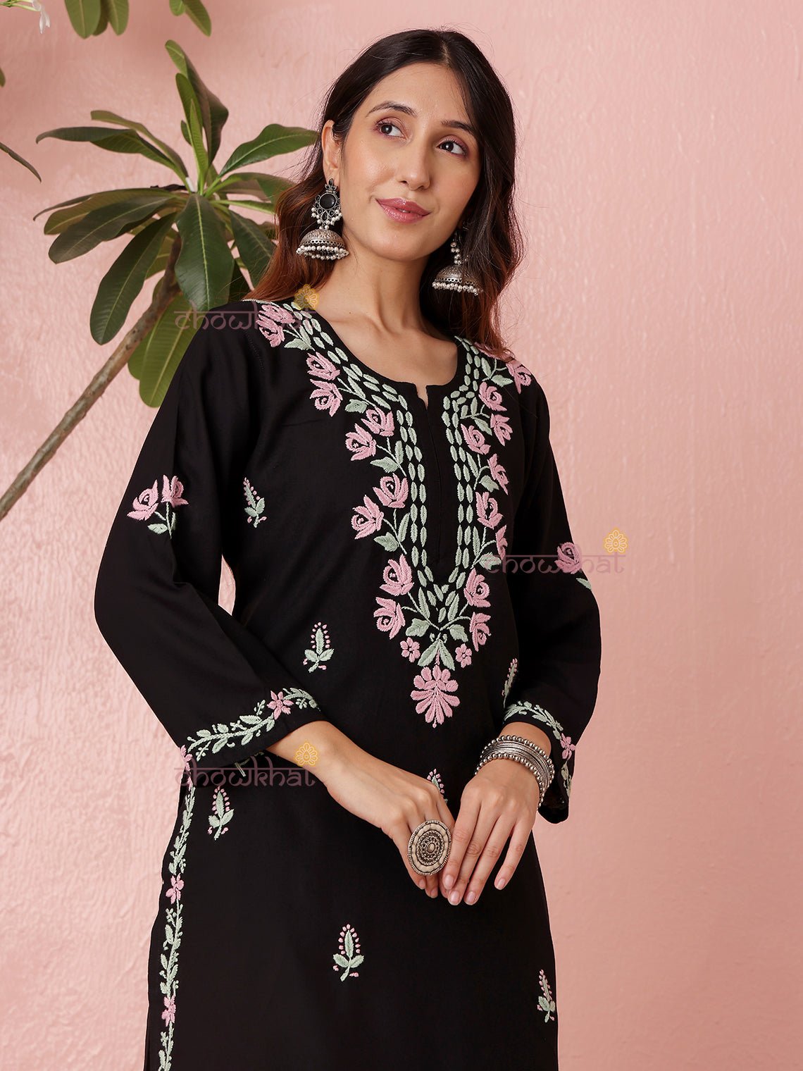 Mriga Premium Rayon Straight Multi Color Chikankari Kurti - Chowkhat Lifestyle