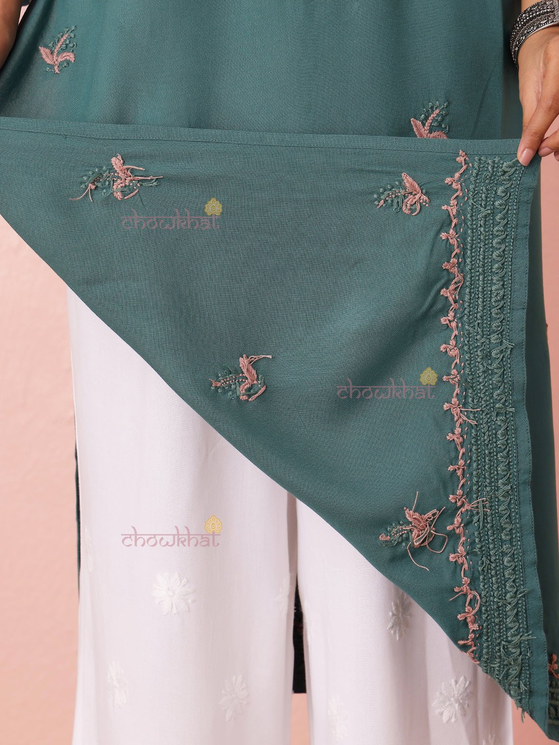 Viana Premium Rayon Straight Multi Color Chikankari Kurti - Chowkhat Lifestyle