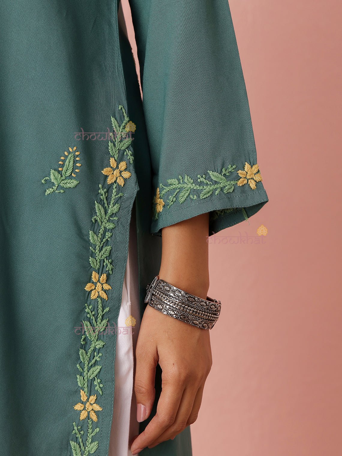 Mriga Premium Rayon Straight Multi Color Chikankari Kurti - Chowkhat Lifestyle