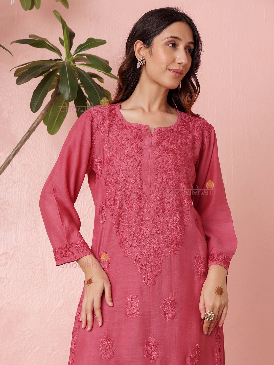 Lavina Premium Muslin Chikankari Kurti & Palazzo Set - Chowkhat Lifestyle