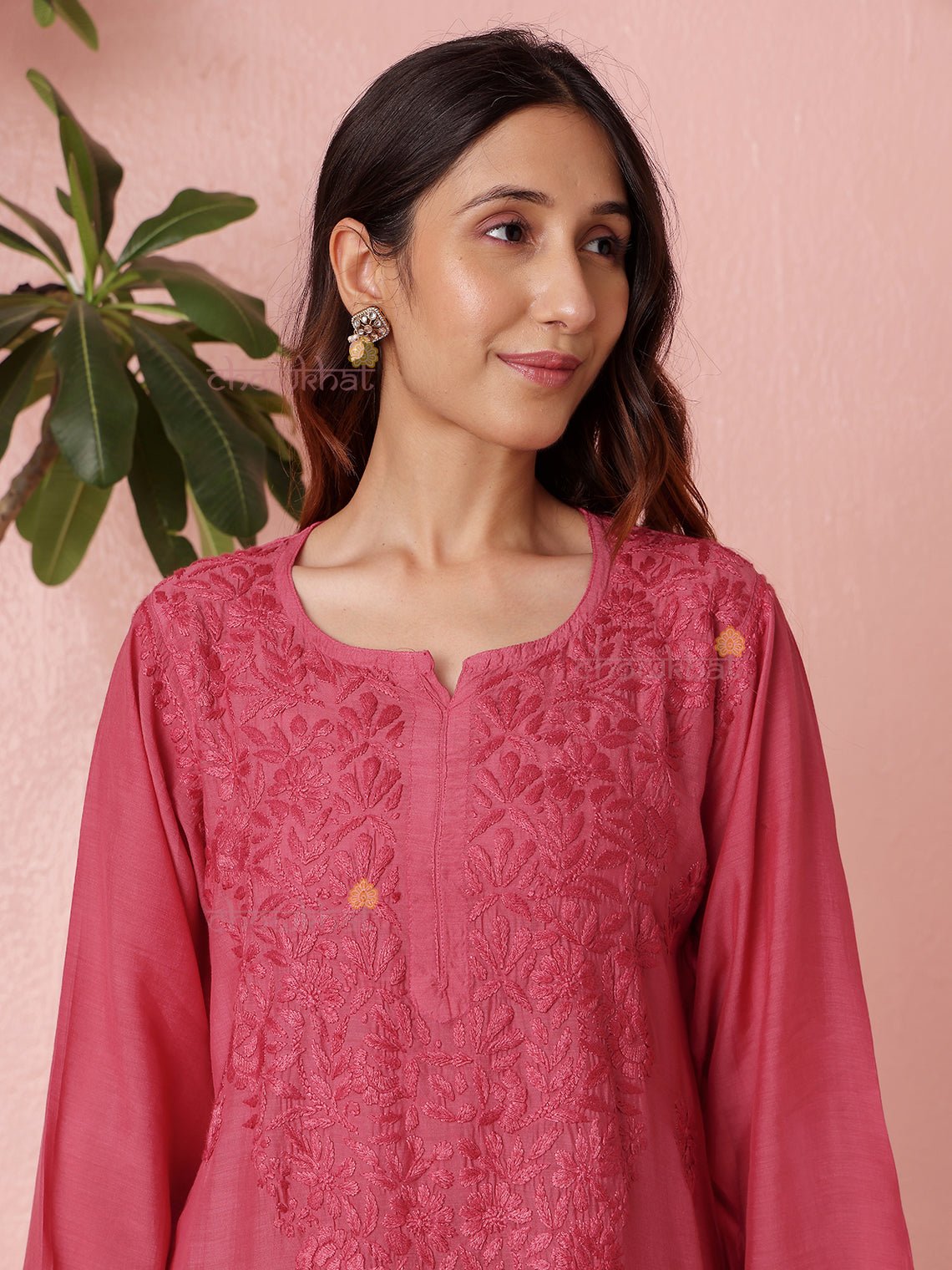 Lavina Premium Muslin Chikankari Kurti & Palazzo Set - Chowkhat Lifestyle