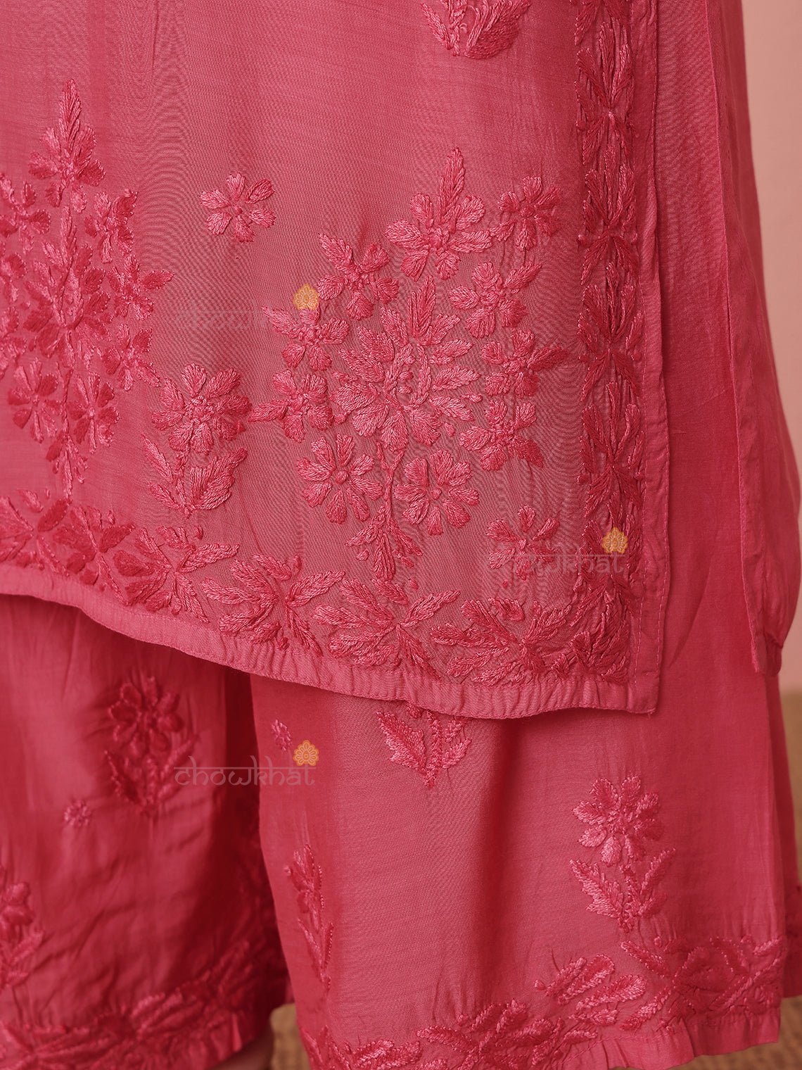 Lavina Premium Muslin Chikankari Kurti & Palazzo Set - Chowkhat Lifestyle