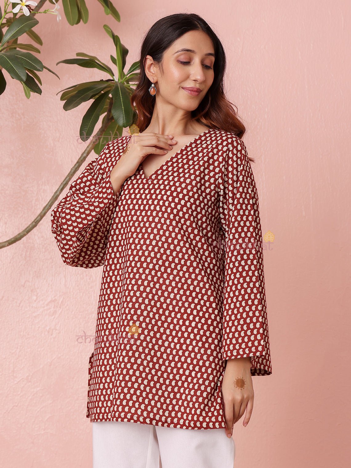 Ambar Short Hand Printed Cotton Kurti - Chowkhat Lifestyle