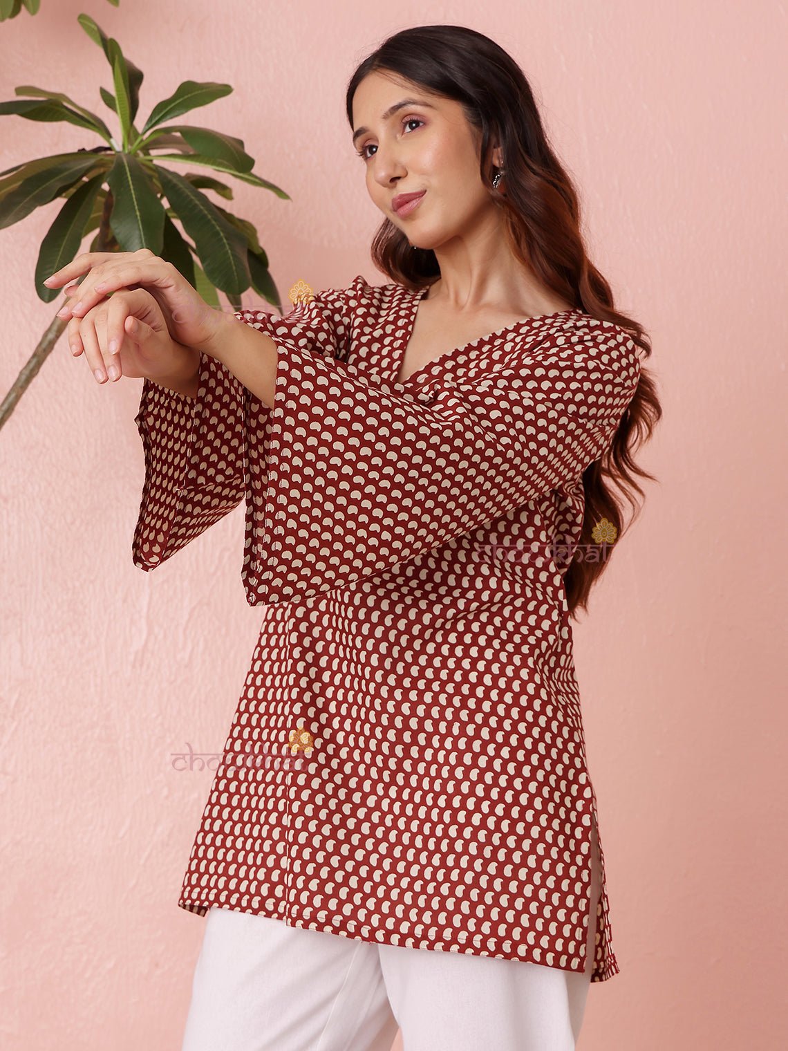 Ambar Short Hand Printed Cotton Kurti - Chowkhat Lifestyle