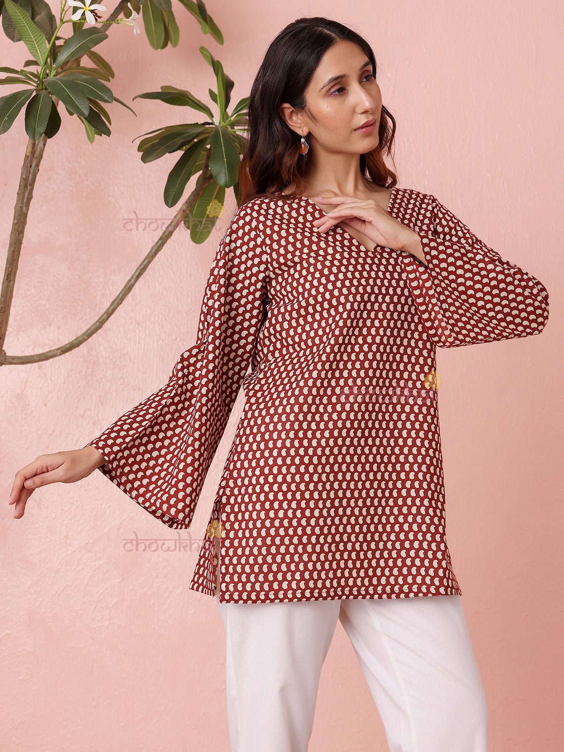 Ambar Short Hand Printed Cotton Kurti - Chowkhat Lifestyle