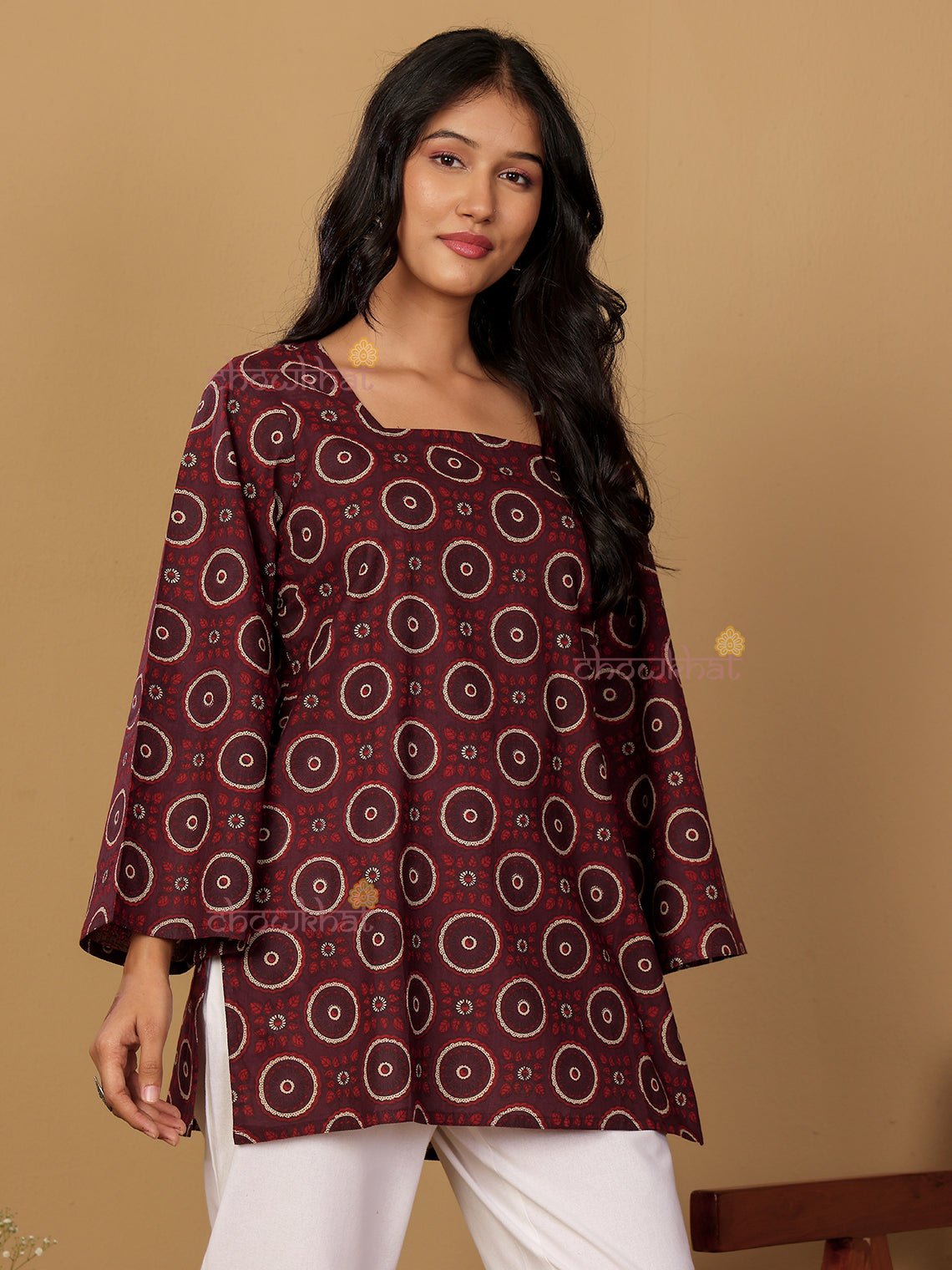 Rohini Short Hand Printed Cotton Kurti - Chowkhat Lifestyle