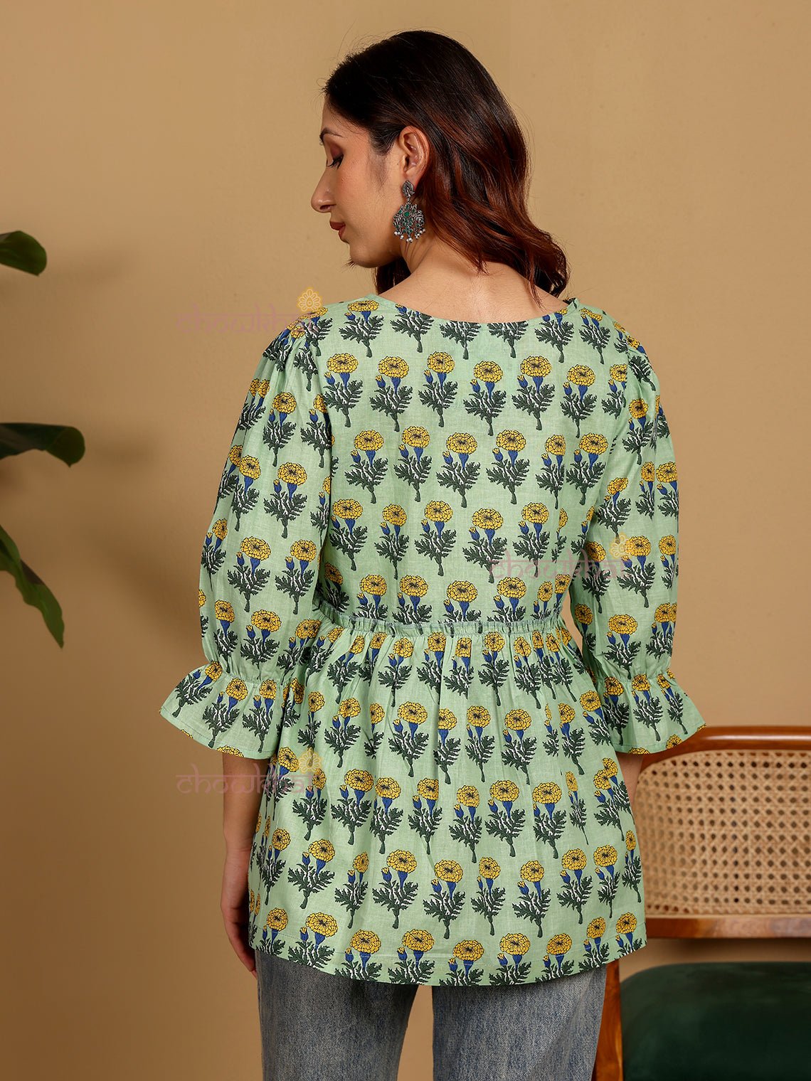 Zara Hand Block Short Cotton Kurti - Chowkhat Lifestyle