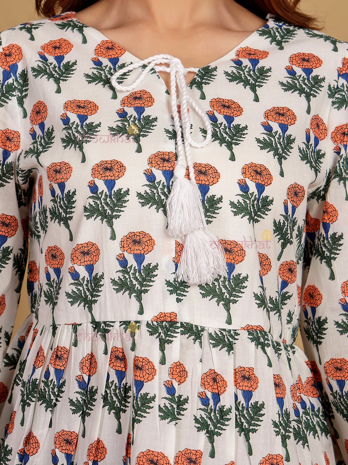 Esha Hand Block Short Cotton Kurti - Chowkhat Lifestyle