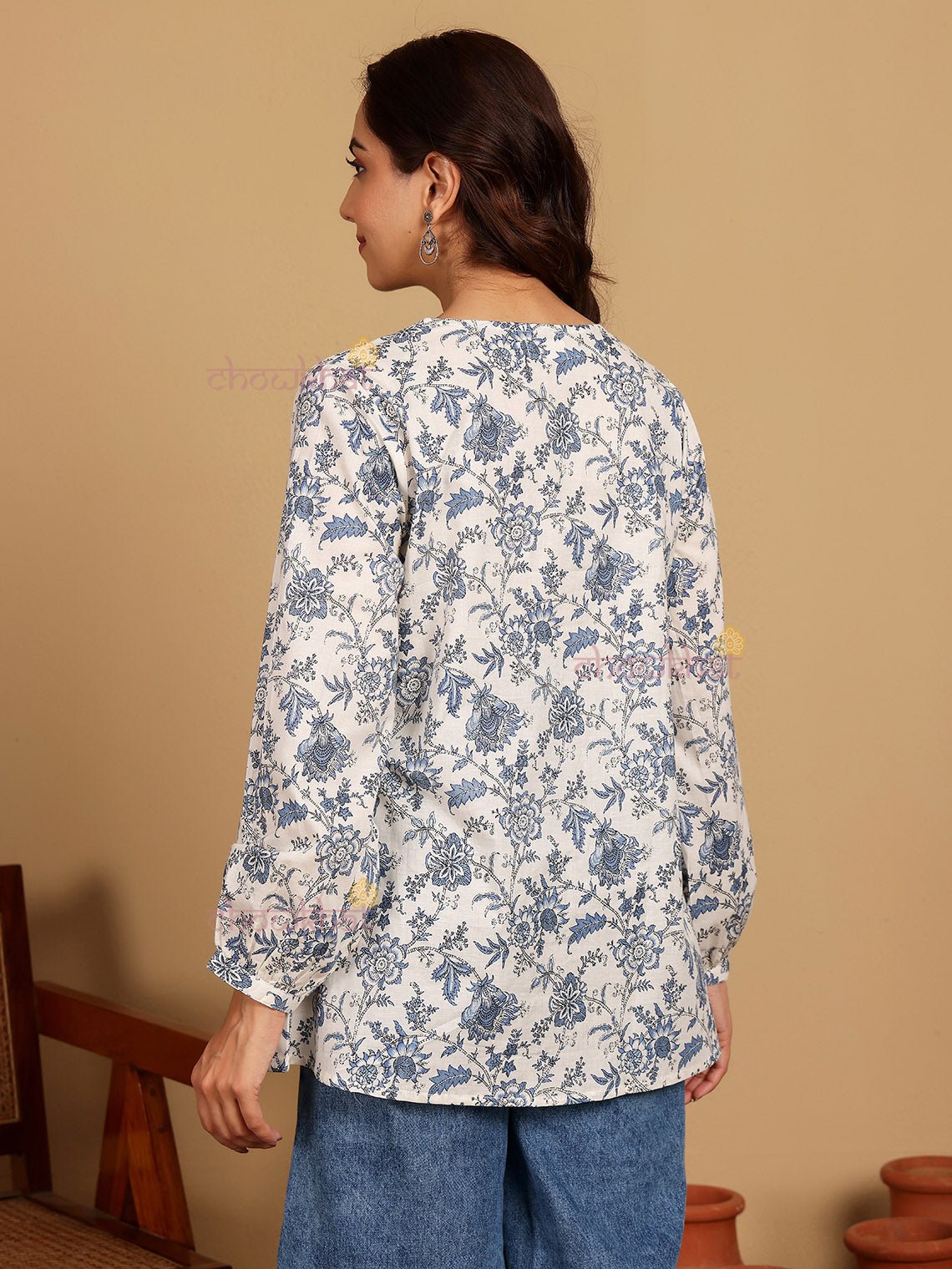 Saina Hand Printed Short Cotton Kurti - Chowkhat Lifestyle
