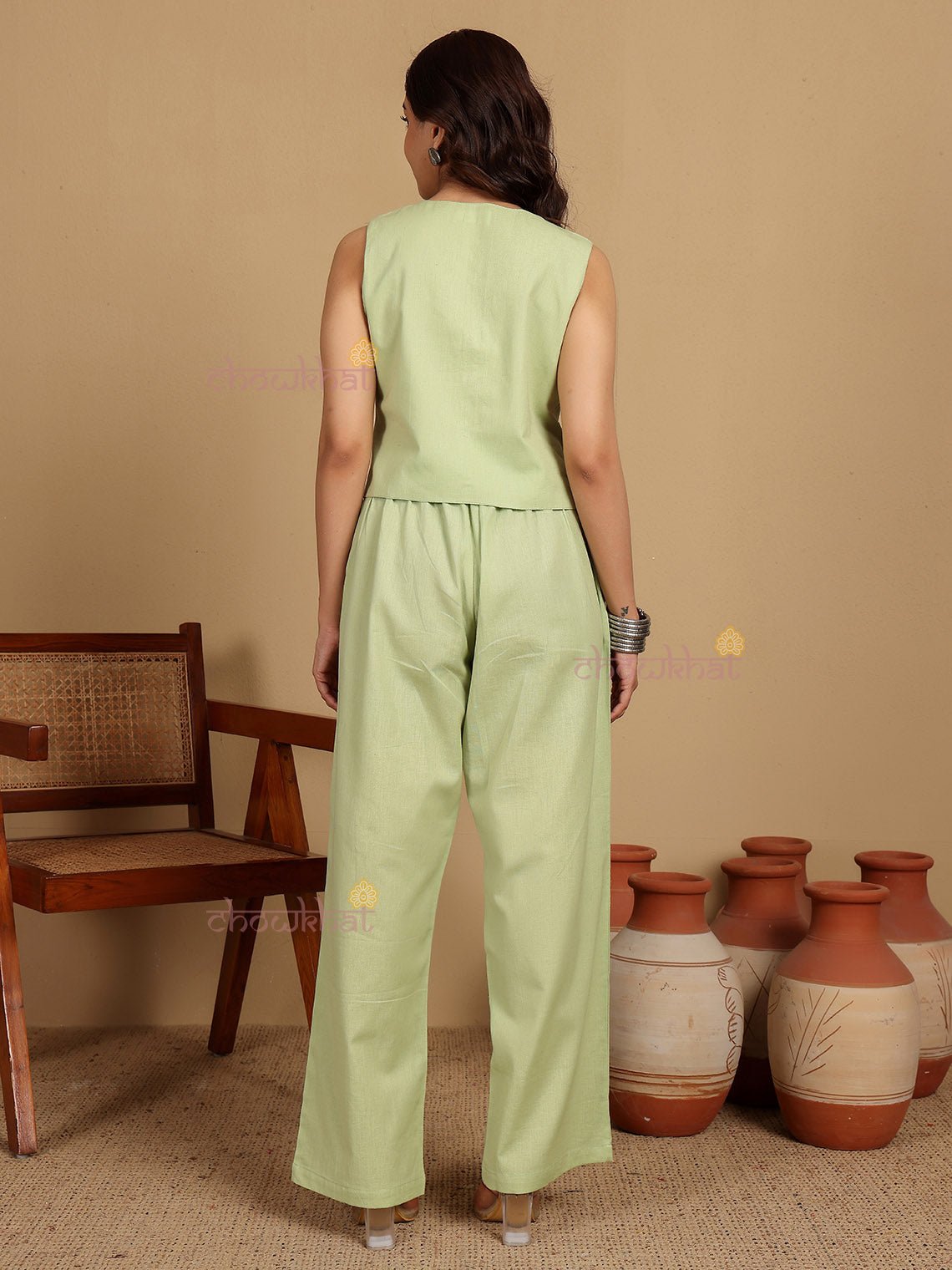 Aavya Pure Cotton Co - ord Set With Hand Embroidery - Chowkhat Lifestyle