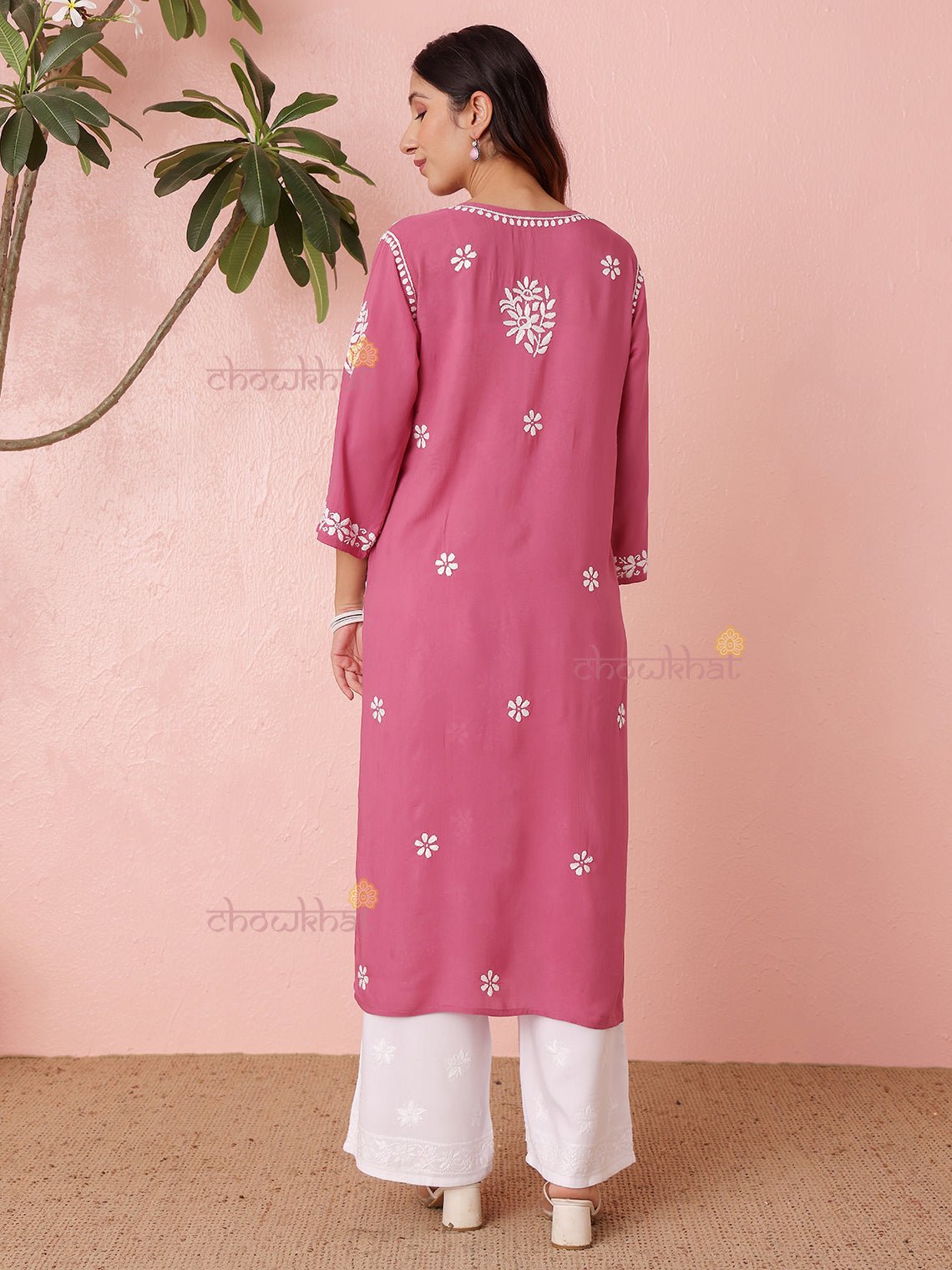 Fiza Premium Modal Straight Chikankari Kurti - Chowkhat Lifestyle