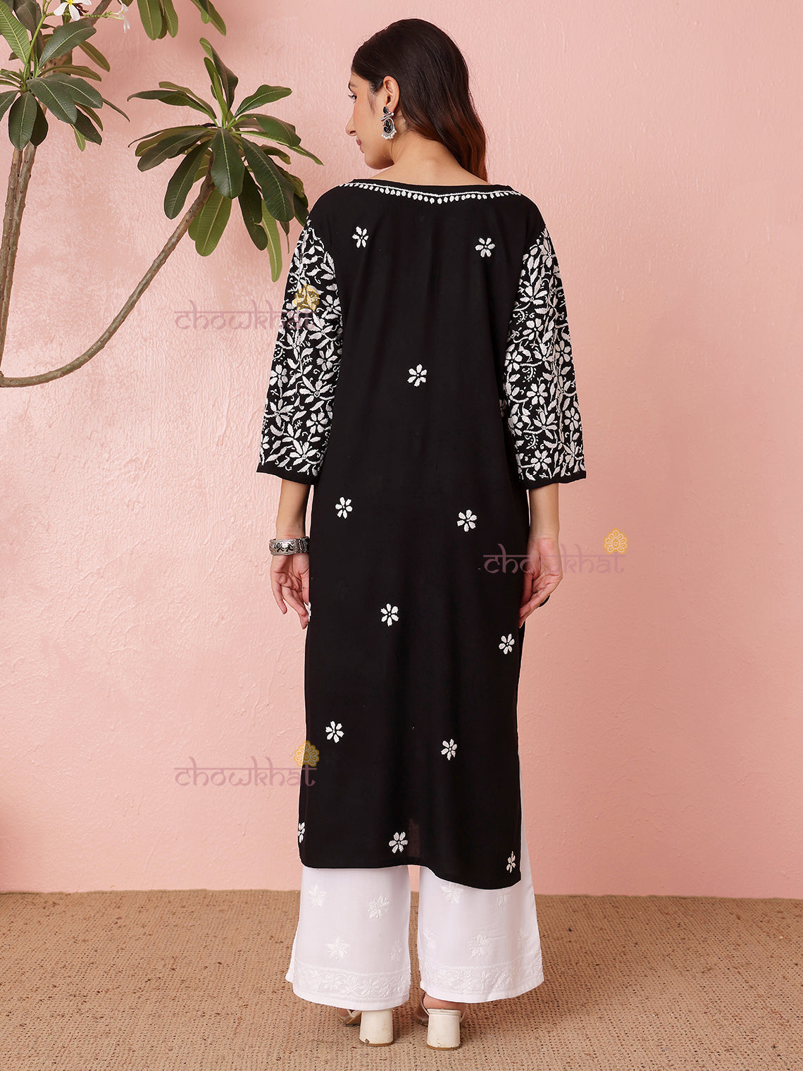 Rida Straight Premium Rayon Chikankari Kurti
