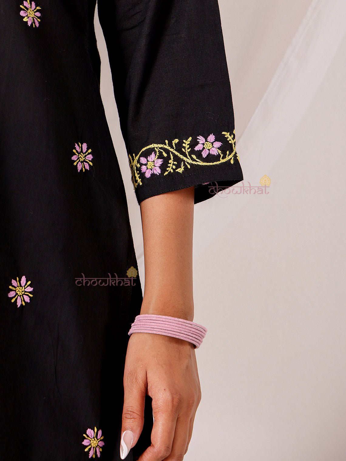 Neer Cotton Multi Color Short Chikankari Kurti - Chowkhat Lifestyle