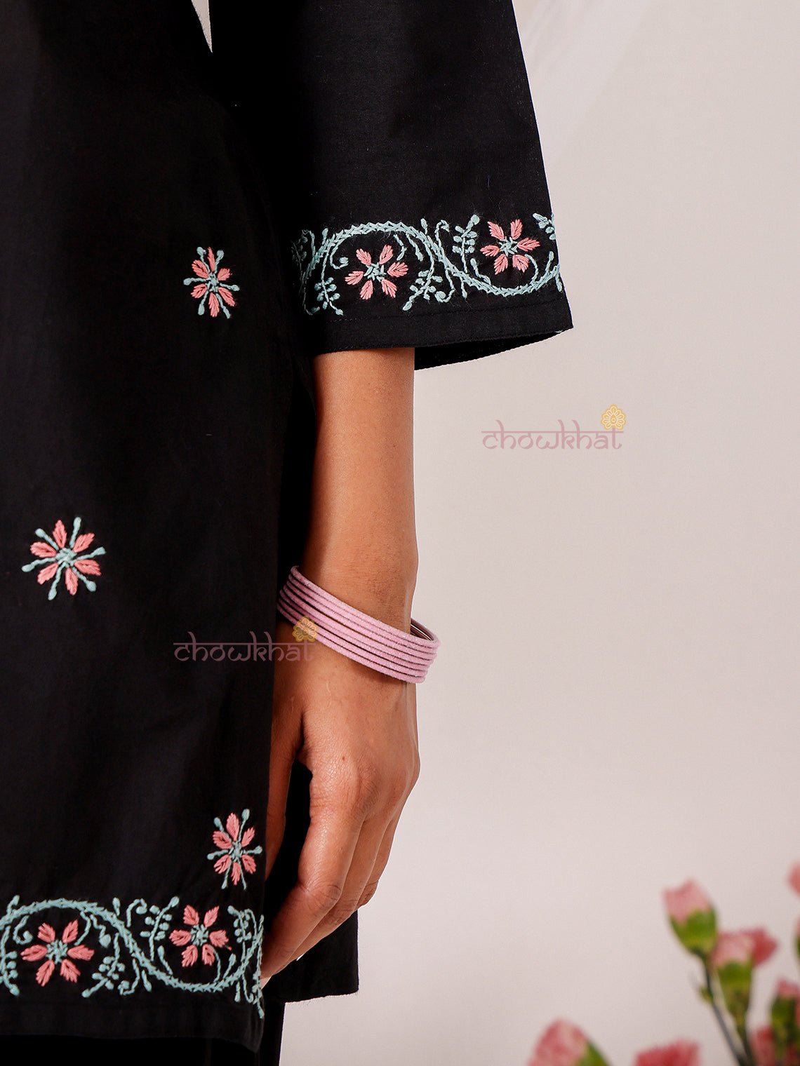 Neer Cotton Multi Color Short Chikankari Kurti - Chowkhat Lifestyle