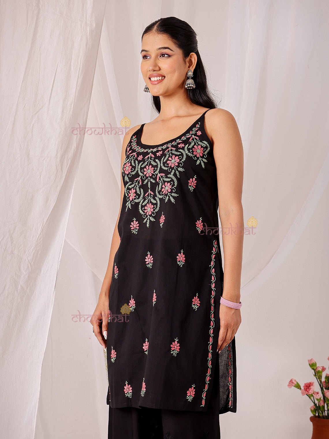 Raas Cotton Multi Color Chikankari Kurti - Chowkhat Lifestyle