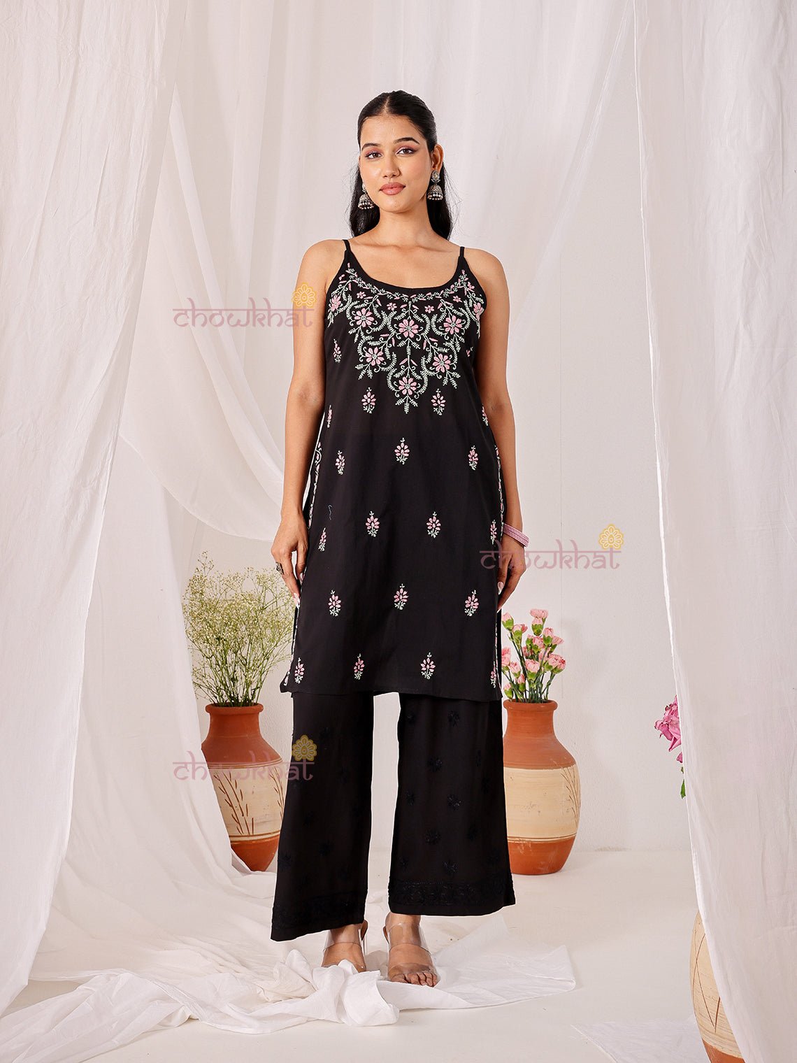 Raas Cotton Multi Color Chikankari Kurti - Chowkhat Lifestyle
