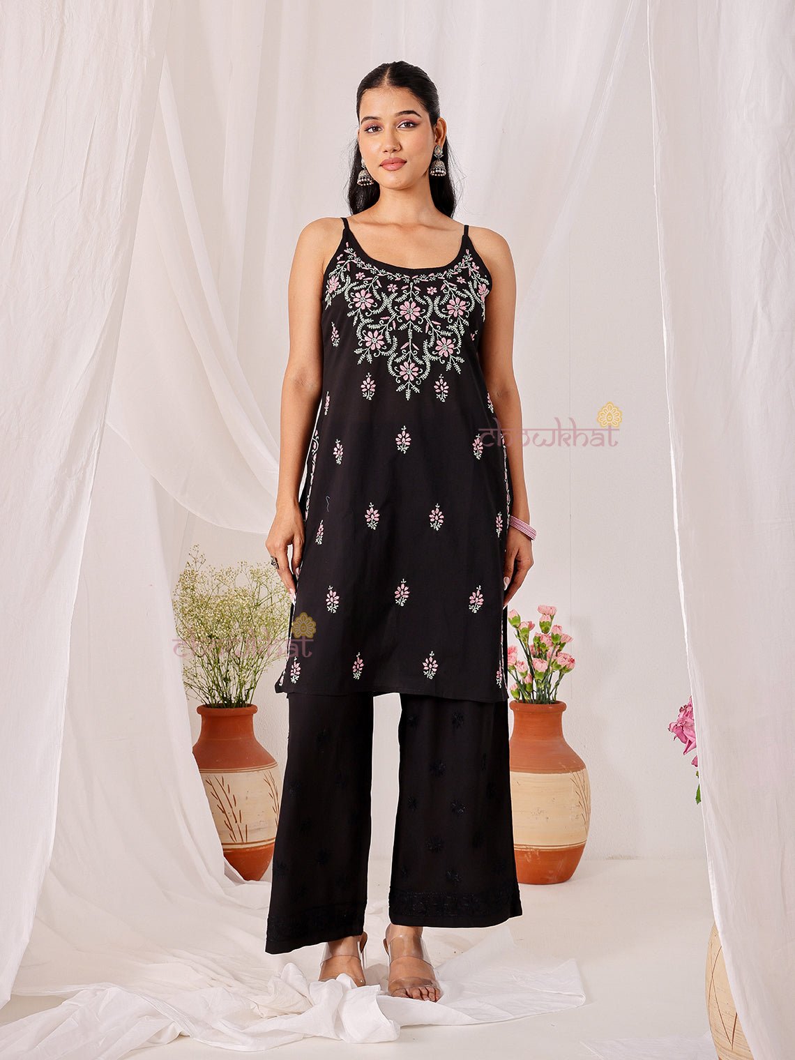 Raas Cotton Multi Color Chikankari Kurti - Chowkhat Lifestyle