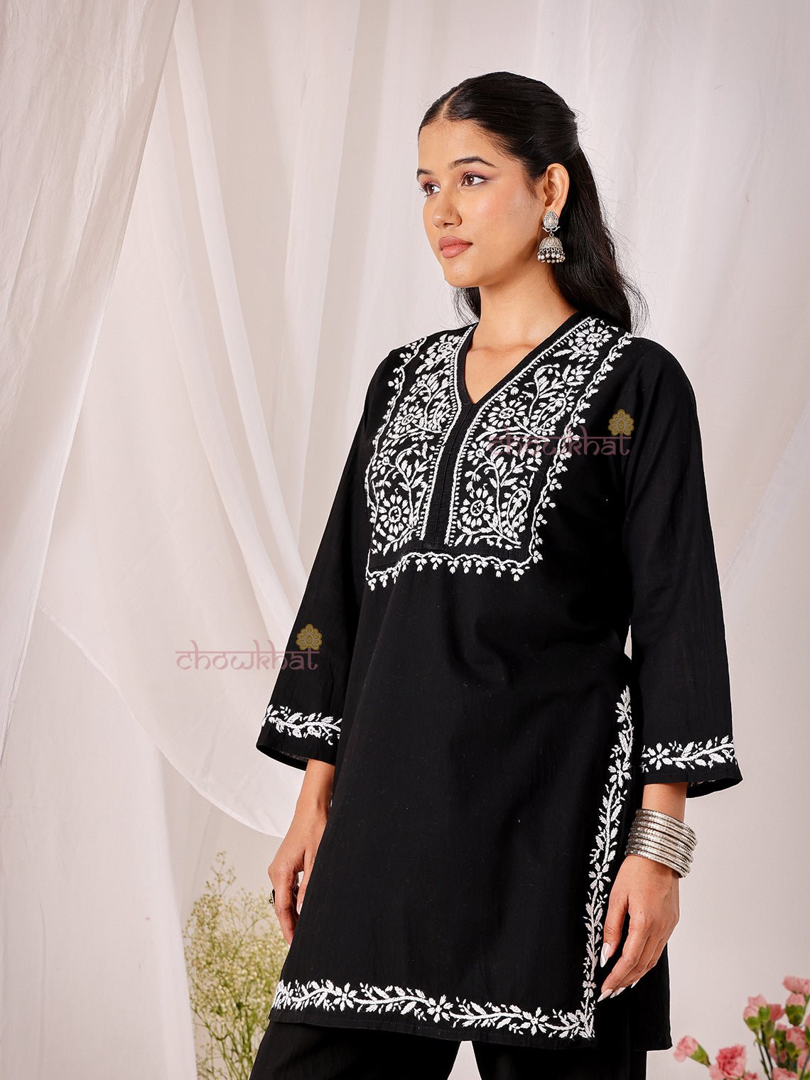 Asin Cotton Chikankari Kurti & Palazzo Set - Chowkhat Lifestyle