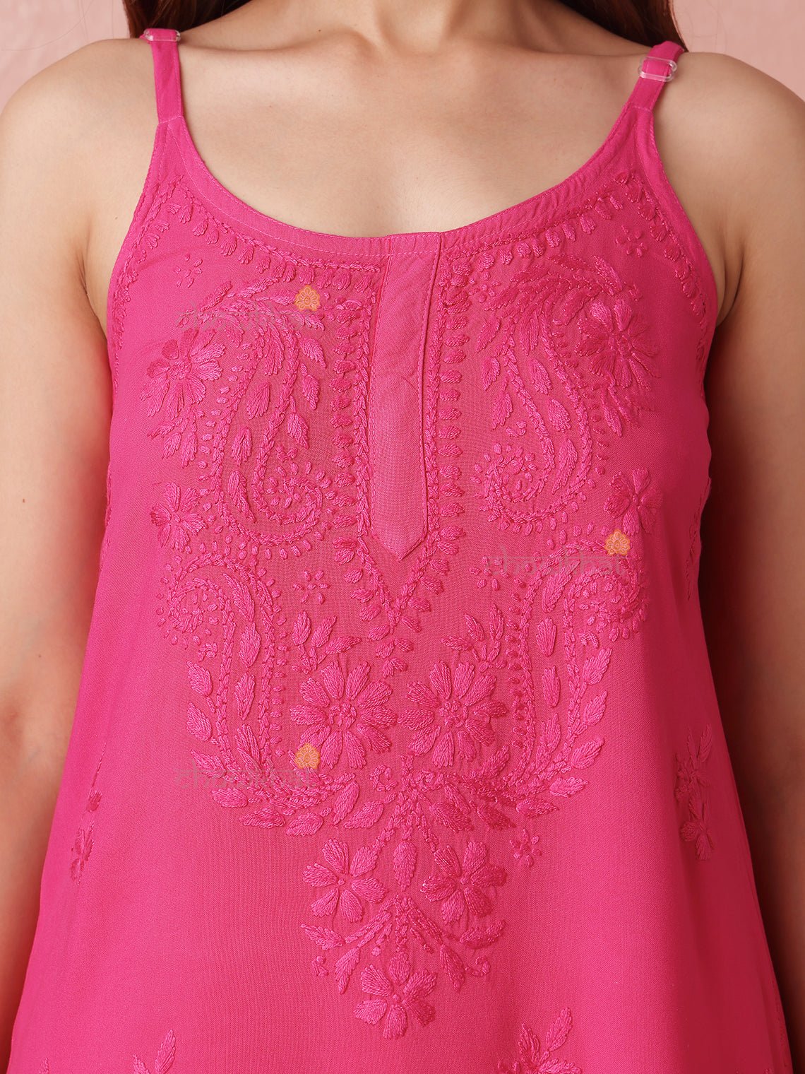 Ryma Straight Long Rayon Chikankari Kurti - Chowkhat Lifestyle