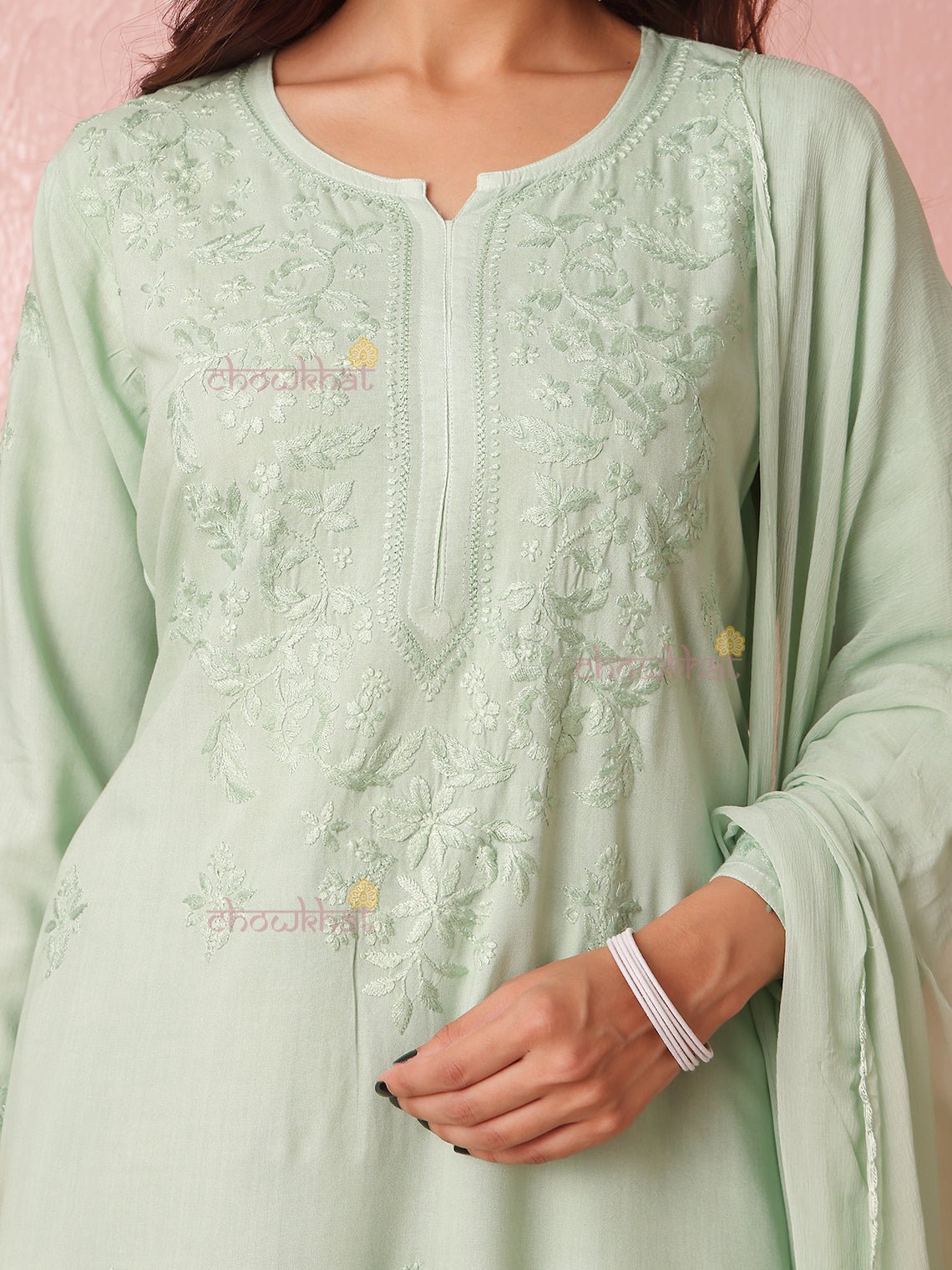 Mahi Premium Rayon 3 Piece Chikankari Stitched Suit Set - Chowkhat Lifestyle
