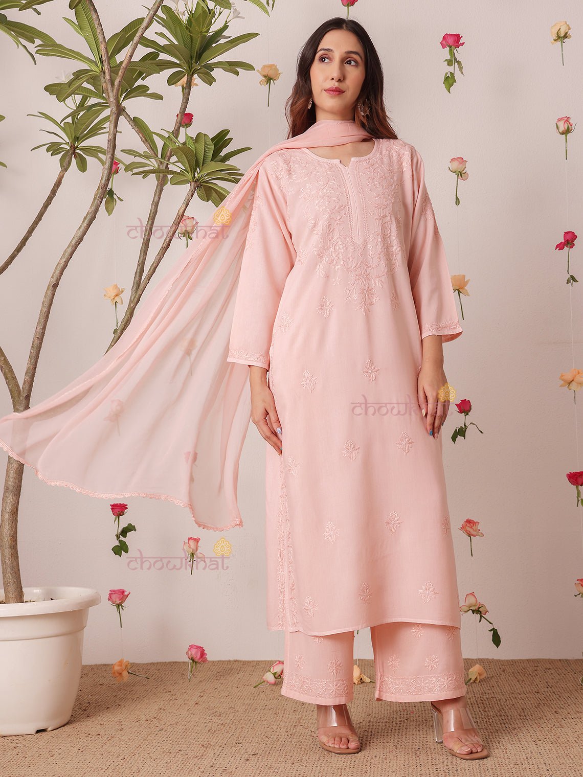 Mahi Premium Rayon 3 Piece Chikankari Stitched Suit Set - Chowkhat Lifestyle