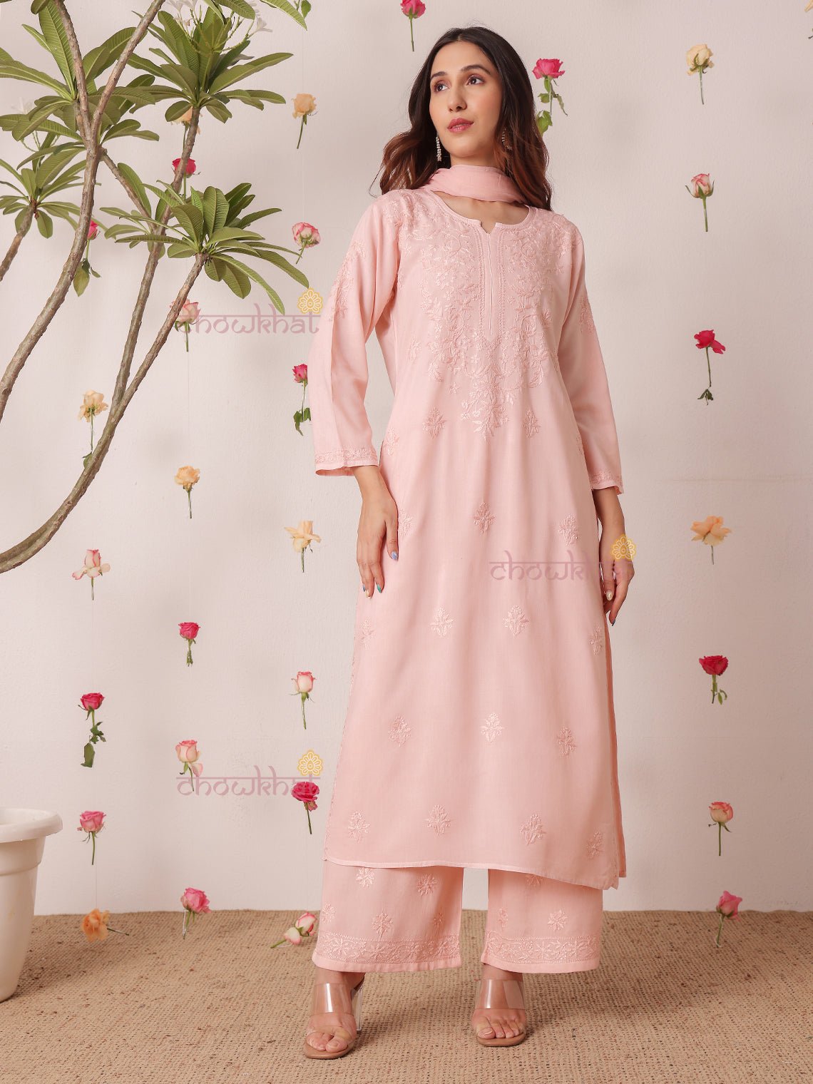 Mahi Premium Rayon 3 Piece Chikankari Stitched Suit Set - Chowkhat Lifestyle