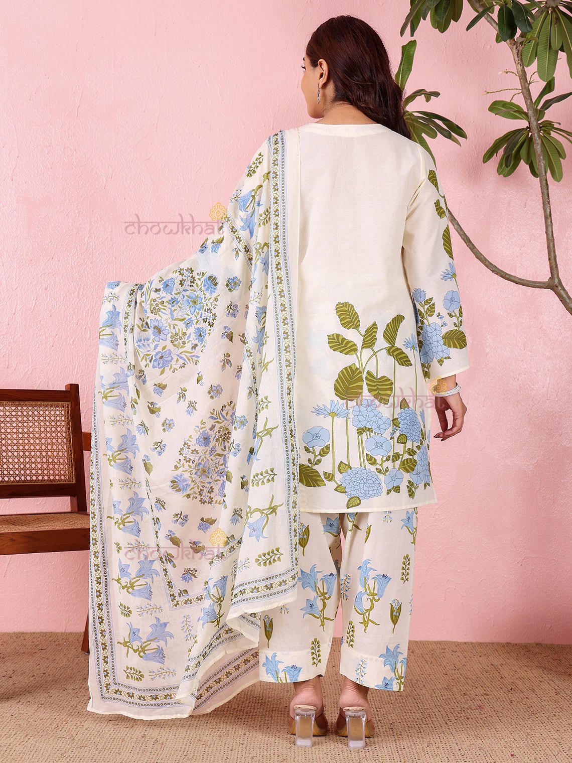 Avika Hand Printed Pure Cotton 3 Piece Stitched Suit Set with Dupatta - Chowkhat Lifestyle