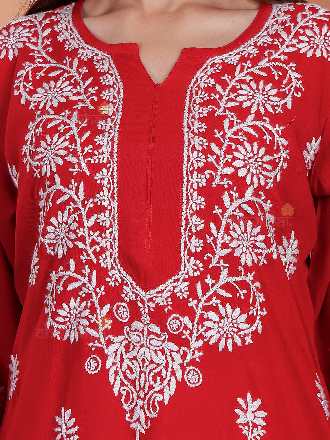 Tania Premium Modal Chikankari Kurti - Chowkhat Lifestyle
