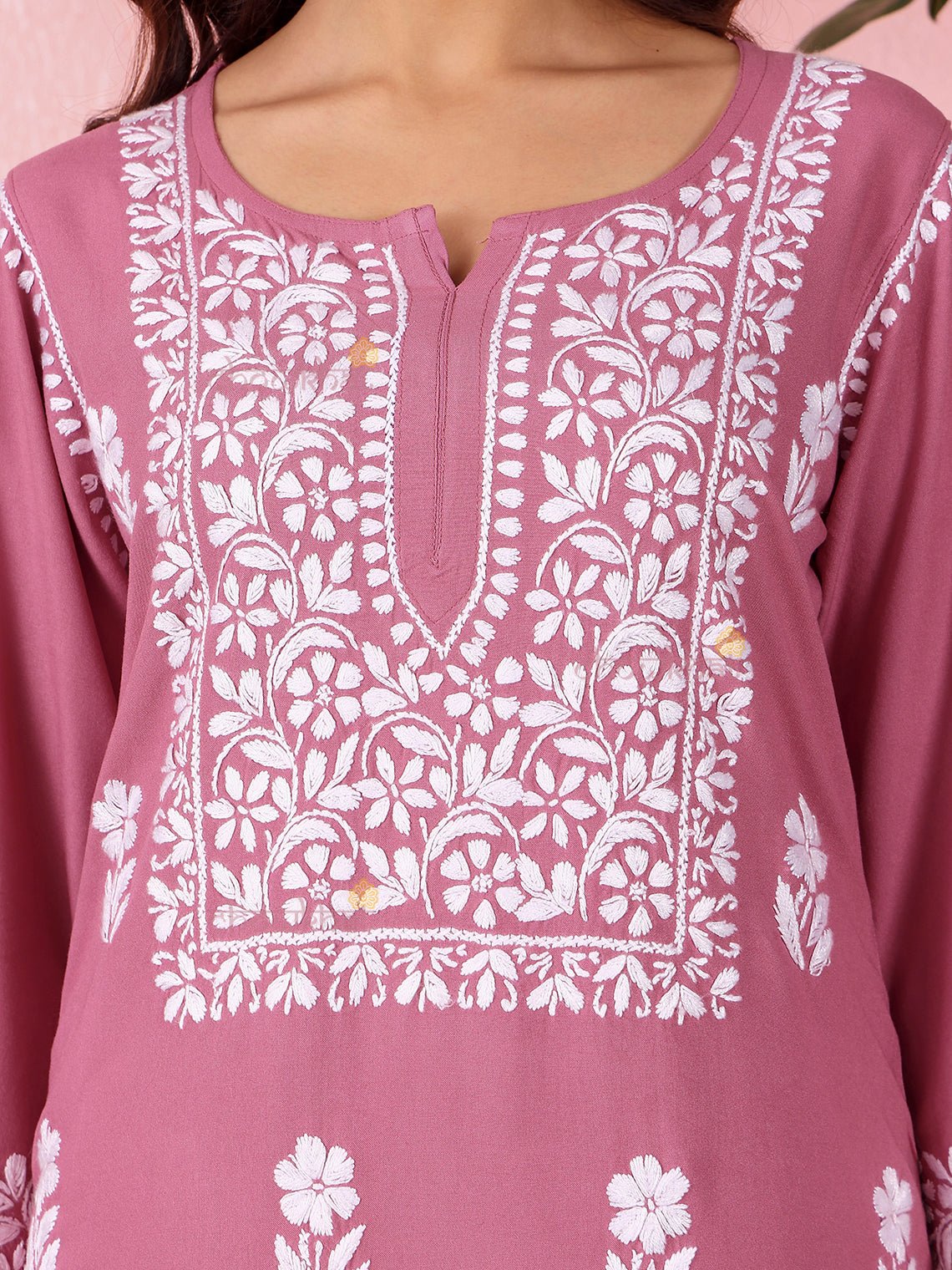 Lara Premium Rayon Straight Chikankari Kurti & Palazzo Set - Chowkhat Lifestyle