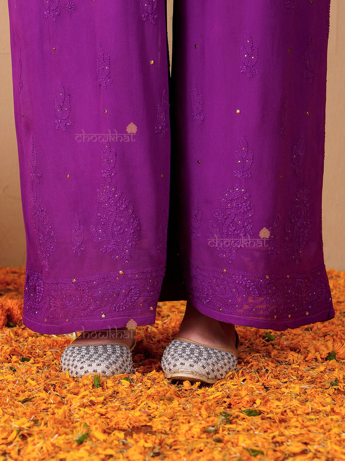 Falak Chikankari Suit Set with Mukaish Work - Chowkhat Lifestyle