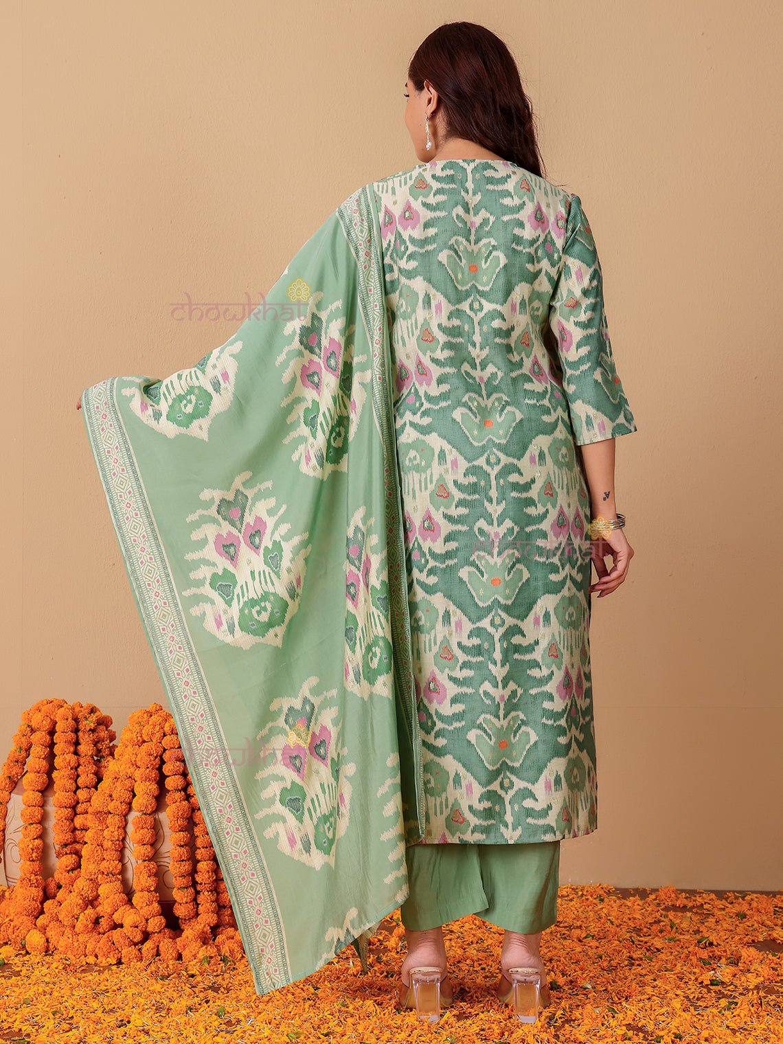 Kashvi Hand Embroidered Printed Modal Muslin 3 Piece Stitched Suit Set - Chowkhat Lifestyle