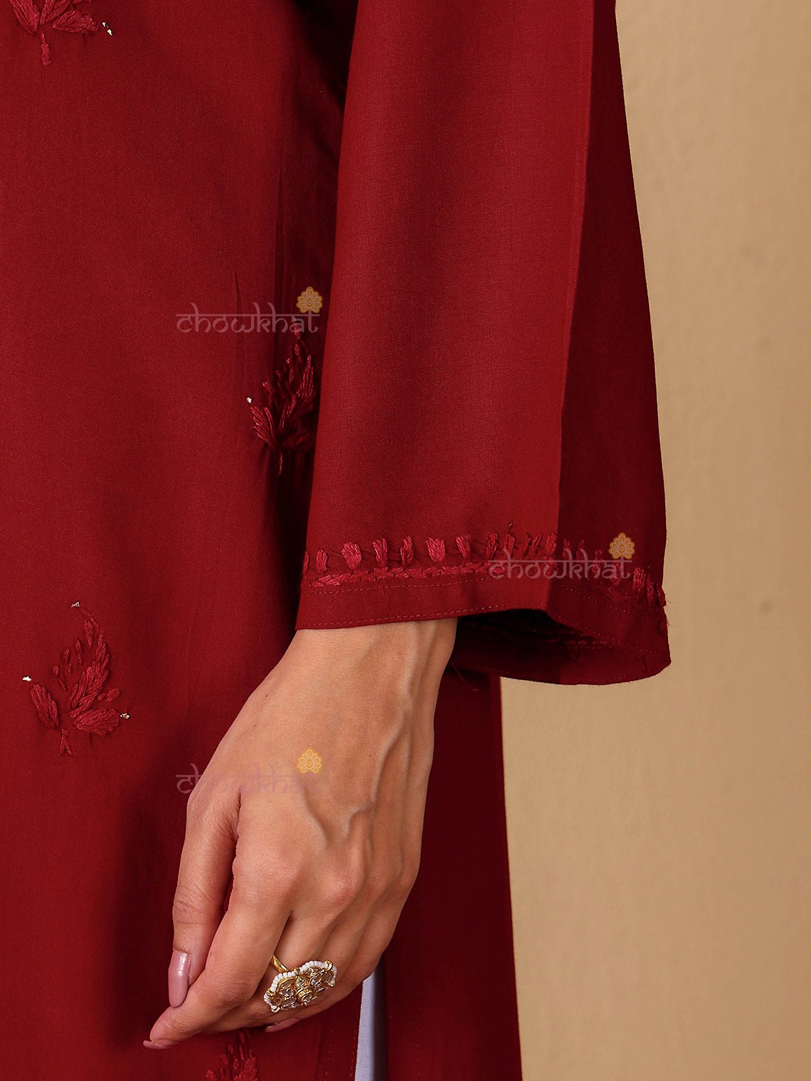 Noor Rayon Chikankari Kurti with Mukaish Work - Chowkhat Lifestyle