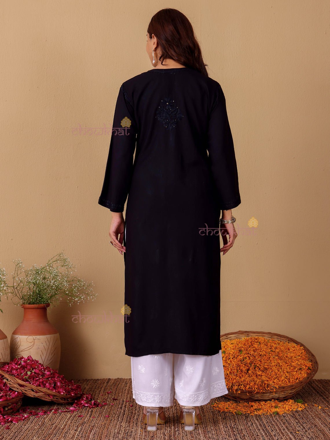 Noor Rayon Chikankari Kurti with Mukaish Work - Chowkhat Lifestyle