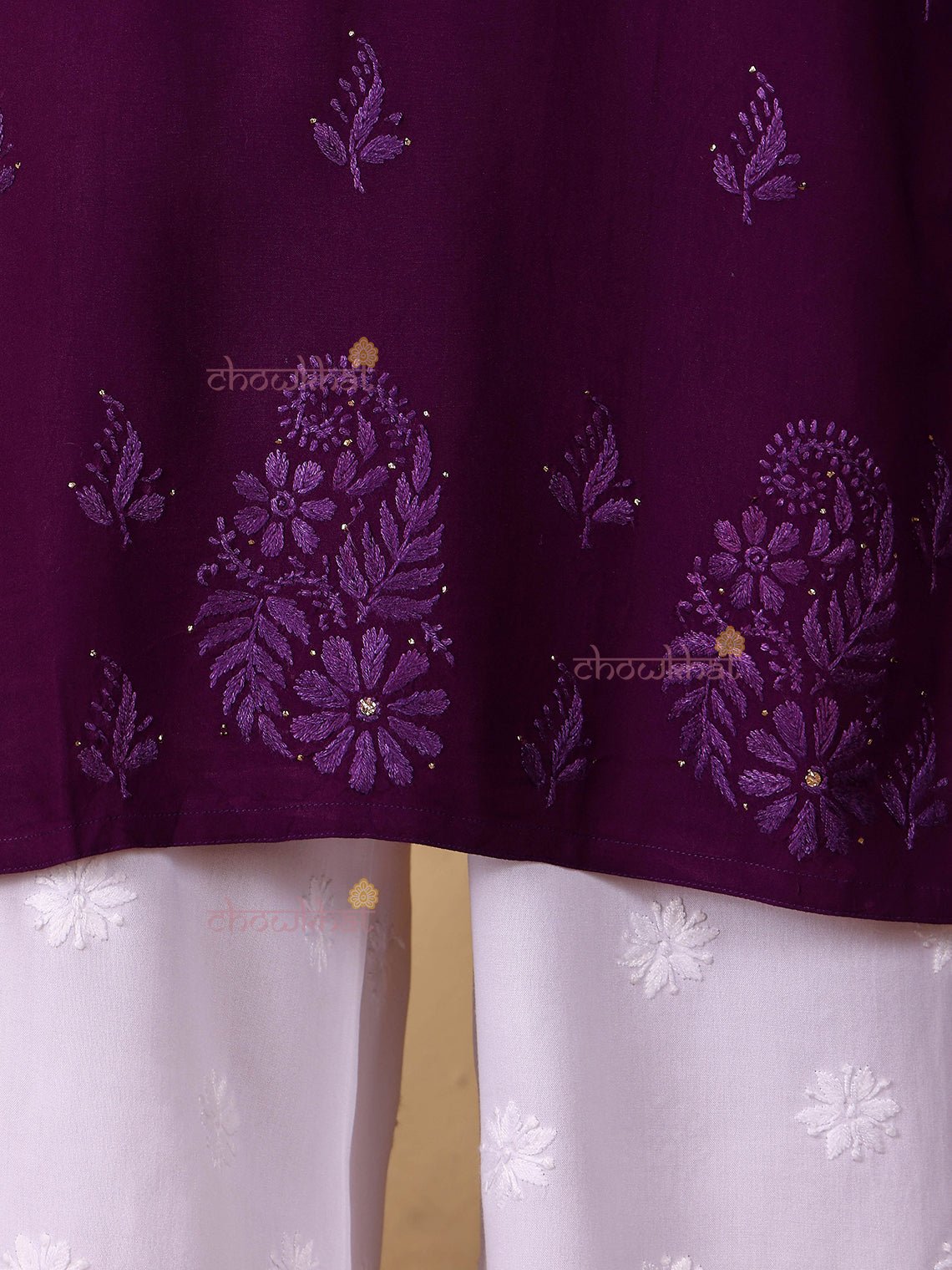 Noor Rayon Chikankari Kurti with Mukaish Work - Chowkhat Lifestyle