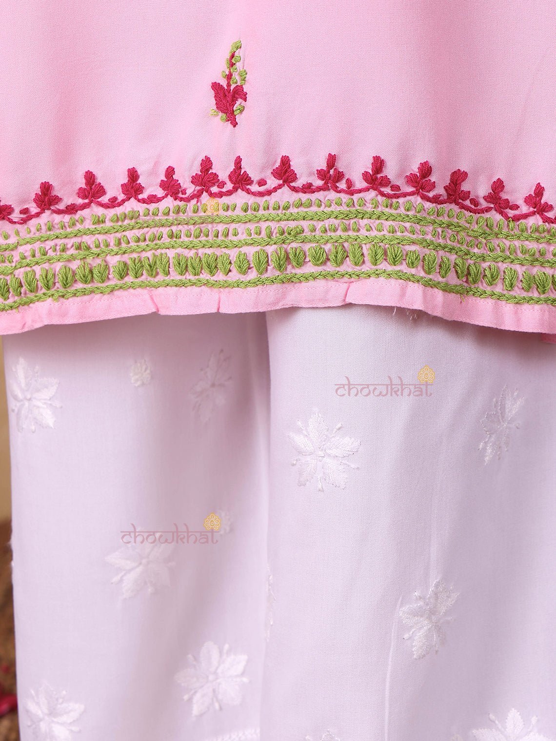 Viana Premium Rayon Straight Multi Color Chikankari Kurti - Chowkhat Lifestyle